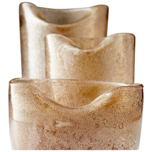 Wide Prospero Vase in Purple and Gold Dust