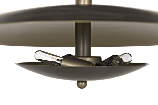 Nora Chandelier, Metal with Aged Brass Finish