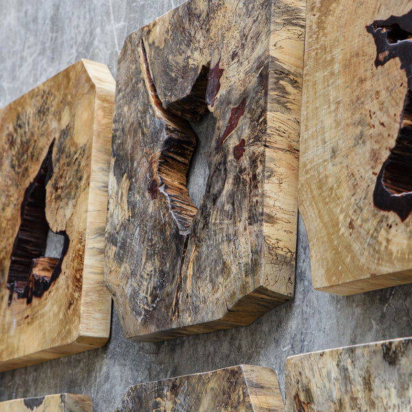 Bahati Wood Wall Décor In Natural, S/9