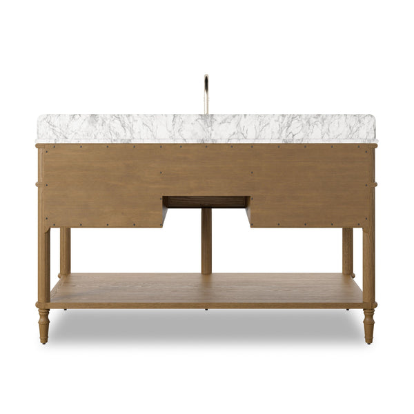 Toulouse Single Wide Vanity - Washed Blonde Oak Veneer