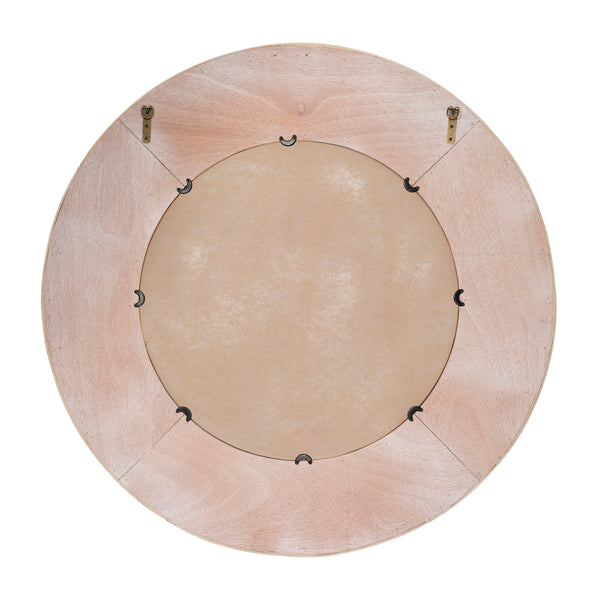 Paddock Bamboo Round Wall Mirror, Cream