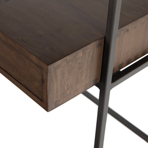 Trey Modular Wall Desk W/ 1 Bookcase - Auburn Poplar