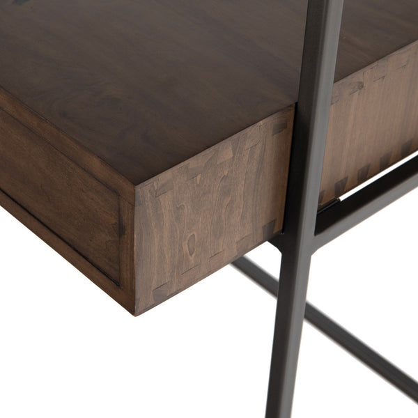 Trey Modular Wall Desk W/ 1 Bookcase - Auburn Poplar