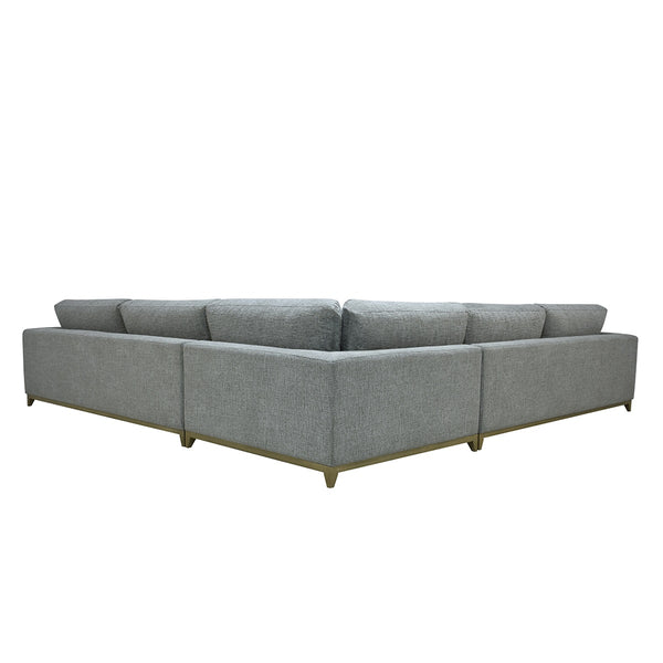 Donovan Upholstered Sectional with Side Table - Gray