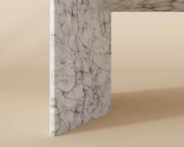 NOMAD COFFEE TABLE - MARBLE LOOK - WHITE