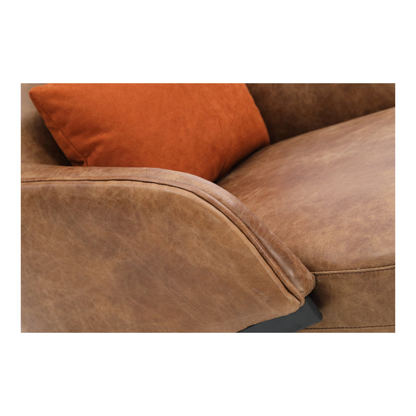 Moe's Amos Leather Accent Chair with Pillow