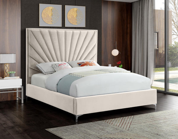 Wilfred King Bed In Cream Velvet