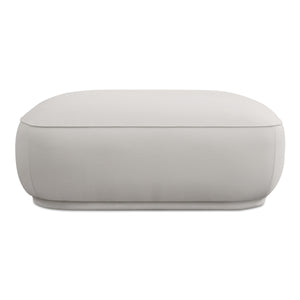 Moe's Marion Square Ottoman White Fabric