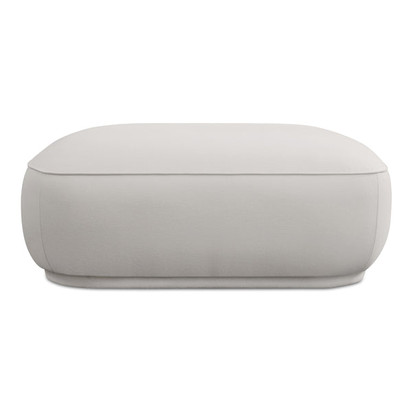 Moe's Marion Square Ottoman White Fabric