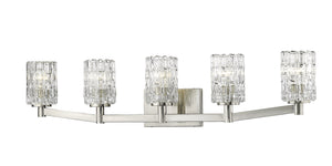 Aubrey 5 Light Vanity in Brushed Nickel Finish