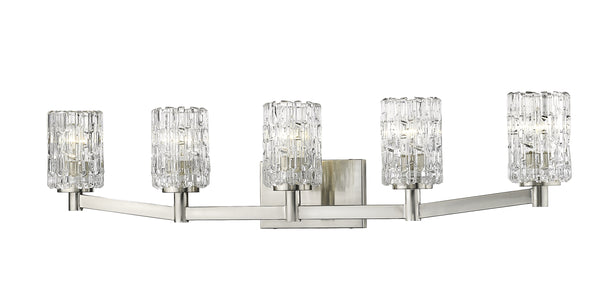 Aubrey 5 Light Vanity in Brushed Nickel Finish