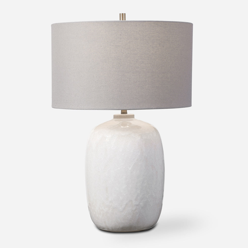 Winterscape White Glaze Table Lamp