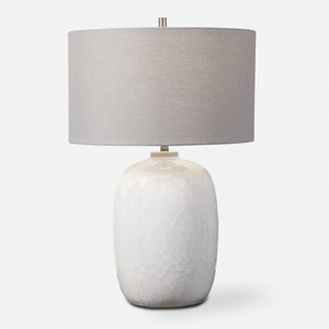 Winterscape White Glaze Table Lamp