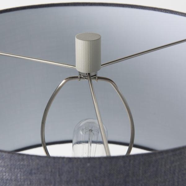 Quinn 19.0L x 19.0W x 24.6H Beige Base W/Navy Fabric Shade Table Lamp