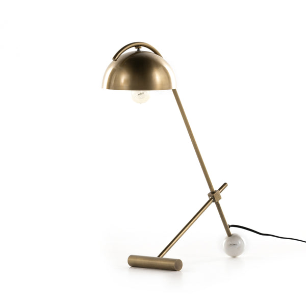 Becker Table Lamp In Charcoal & White Mrbl