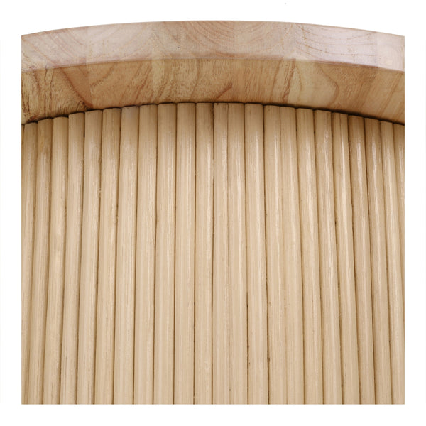 Kiefer Rattan Side/End Table w/ Wood Top, Natural
