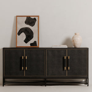 Mako Sideboard in Black Oak with Gold Accents