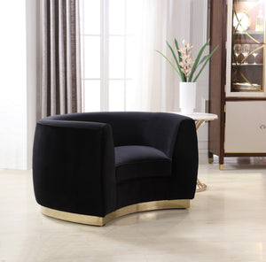 Crystal Chair In Black Velvet and Gold