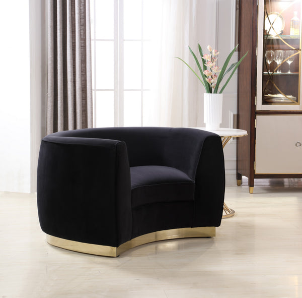 Crystal Chair In Black Velvet and Gold