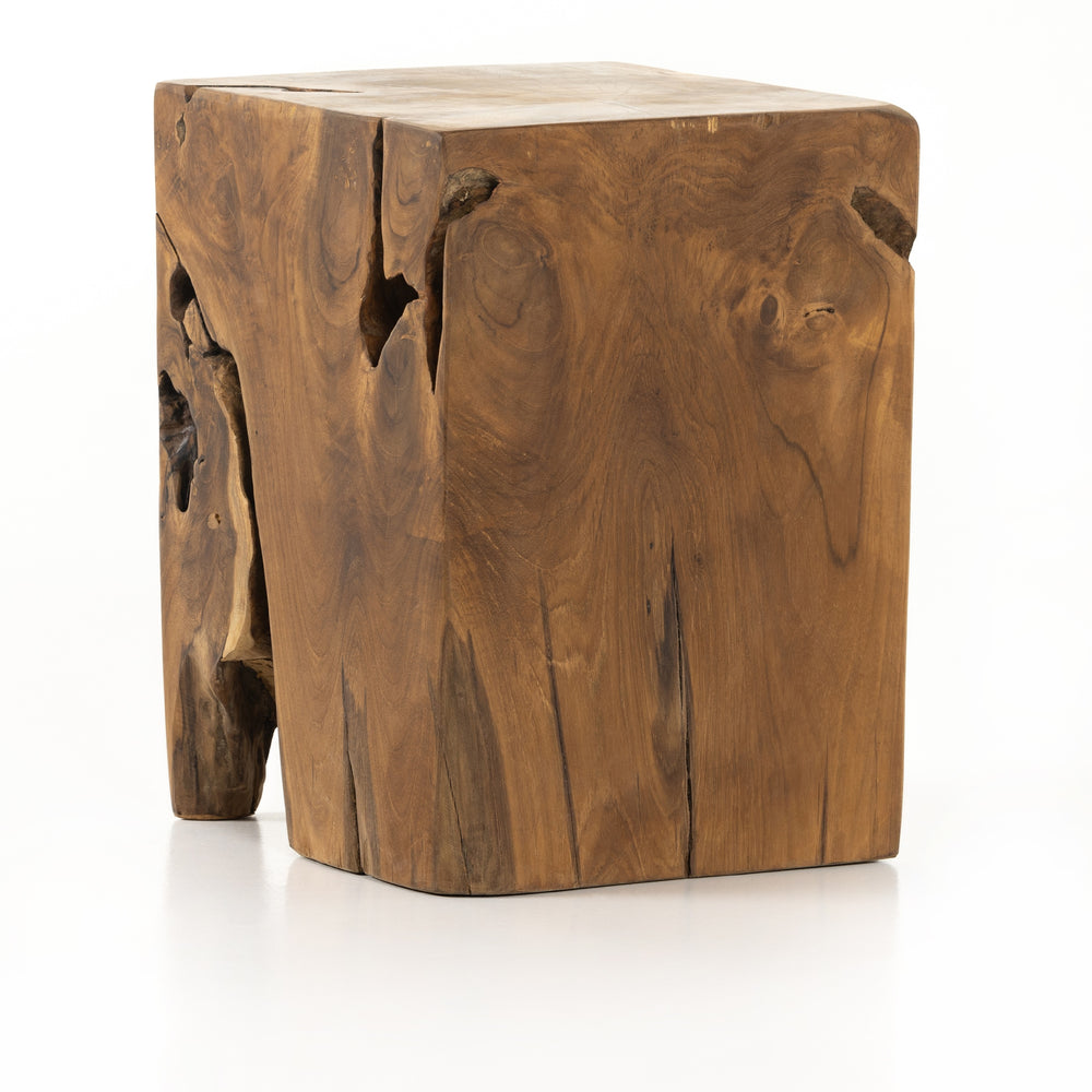 Teak Square Stool In Teak Root