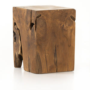 Teak Square Stool In Teak Root