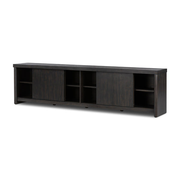 Laredo Media Console In Smoked Black Veneer