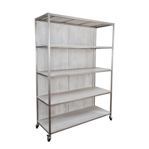 Claremont Rack Silver with Mango Wood Shelves