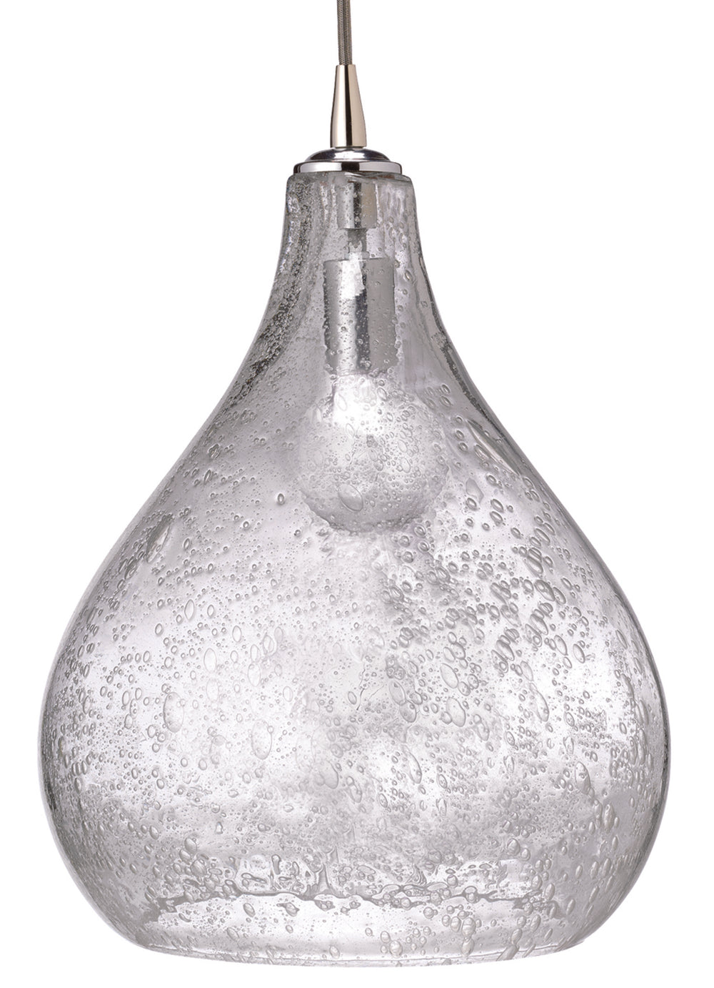 Curved Seeded Glass 1-Light Pendant, Large