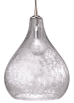 Curved Seeded Glass 1-Light Pendant, Large