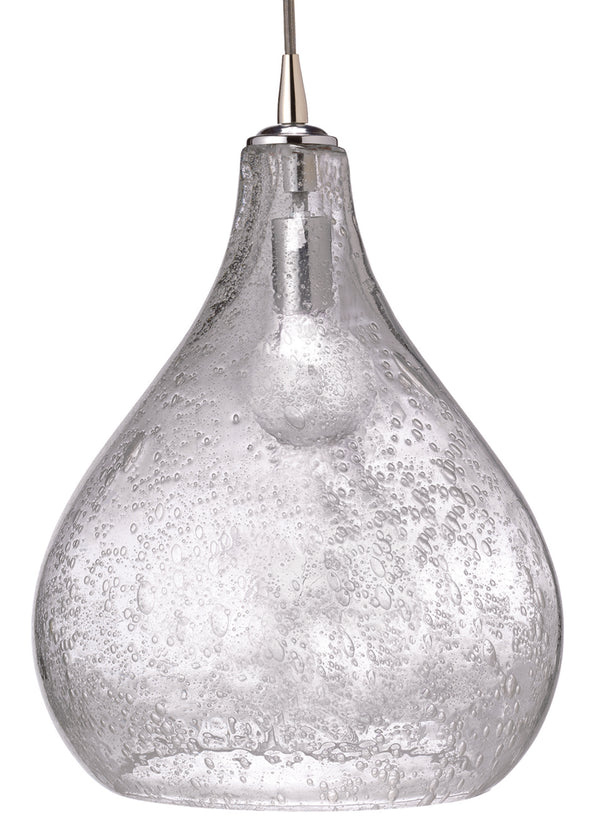 Curved Seeded Glass 1-Light Pendant, Large