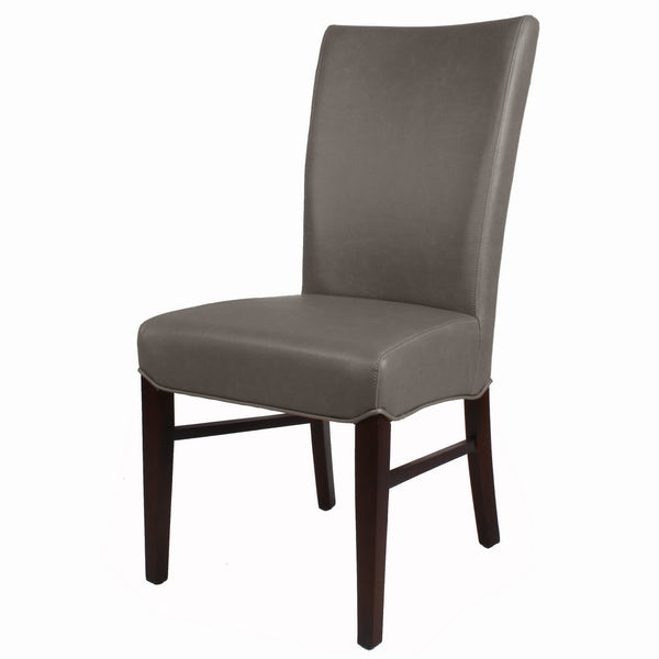 Milton Bonded Leather Chair Wenge Legs In Vintage Gray