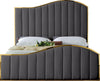 Ethel King Bed In Grey Velvet
