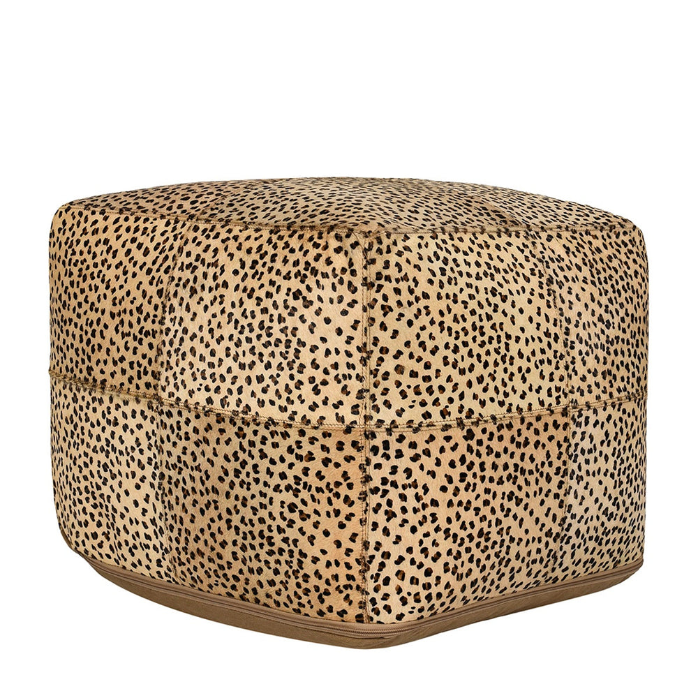 Classic Home Hide Pouf with Leather Design