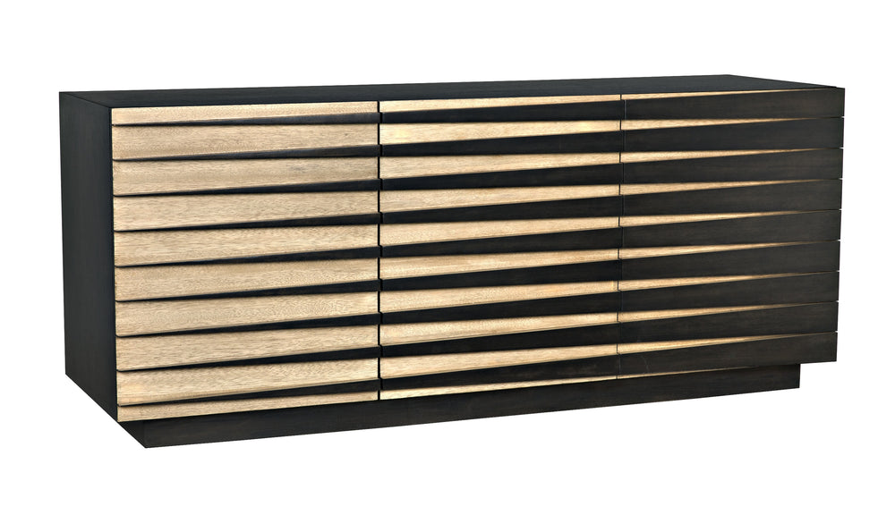 Tyson Sideboard in Ebony and Washed Walnut Finish