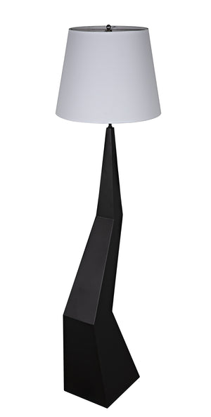 Rhombus Floor Lamp with Shade, Black Metal
