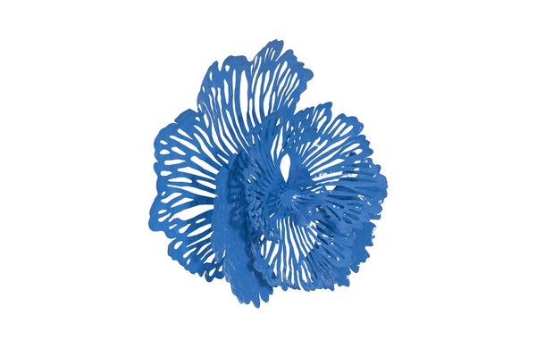 Flower Wall Art, Smallall, Blue, Metal