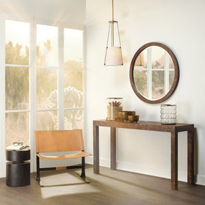  Dylan Wood Round Side Table, Charcoal