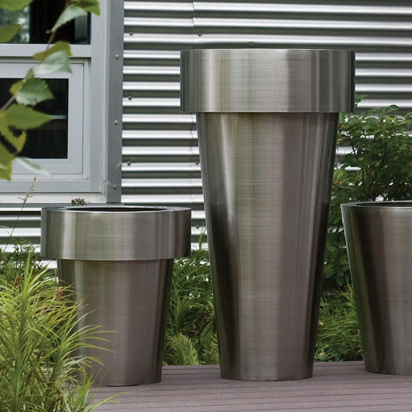Flower Pot Planter, Stainless Steel