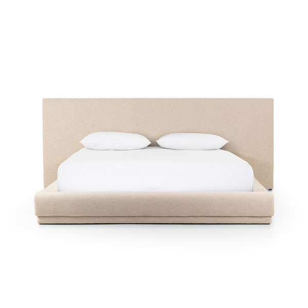 Martina Bed Wide King in Bergamo Parchment