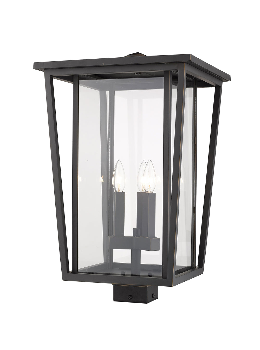 Seoul 3 Light Outdoor Post Mount Fixture in Oil Rubbed Bronze Finish