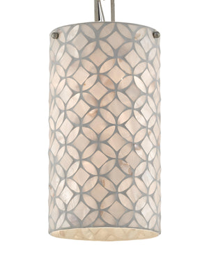 Ellison Pendant In Pearl & Antique Silver Leaf