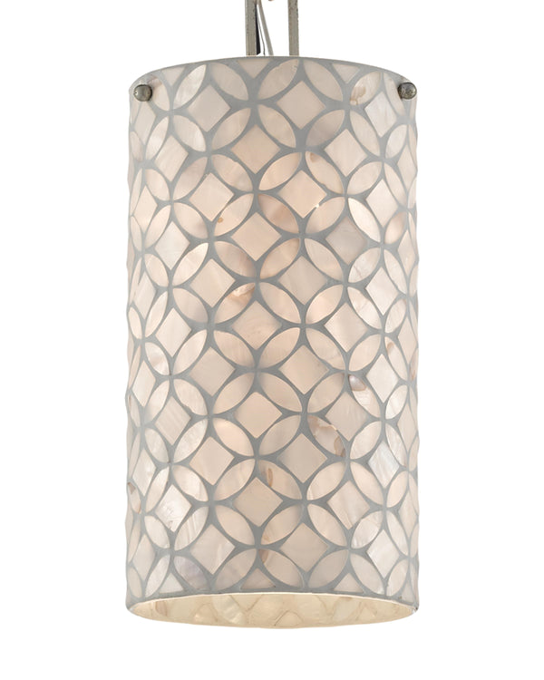 Ellison Pendant In Pearl & Antique Silver Leaf
