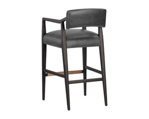 KEAGAN BARSTOOL - BRENTWOOD CHARCOAL LEATHER