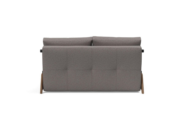 CUBED FULL SOFA BED in MIXED DANCE GREY FABRIC WITH Dark Wood LEGS 521