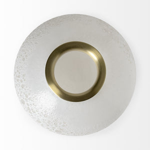 Pearl Short White Gold Rim Glass Vase