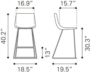 Adele Barstool (Set of 2) Orange & Gold