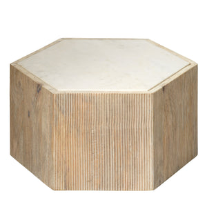 Argan Wood Hexagon Table, Small