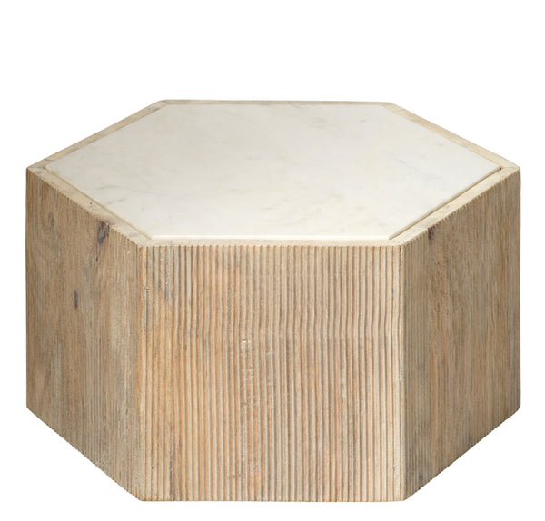 Argan Wood Hexagon Table, Small