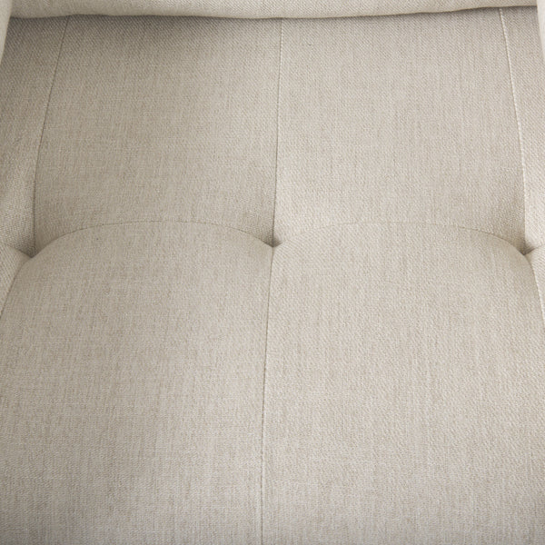 Loretta 40.7L x 36.2W x 33.9H Cream Fabric Chair W/ Two Bolster Cushions