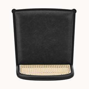 Donna KD Faux Leather Rattan Counter Stool, Casa Black